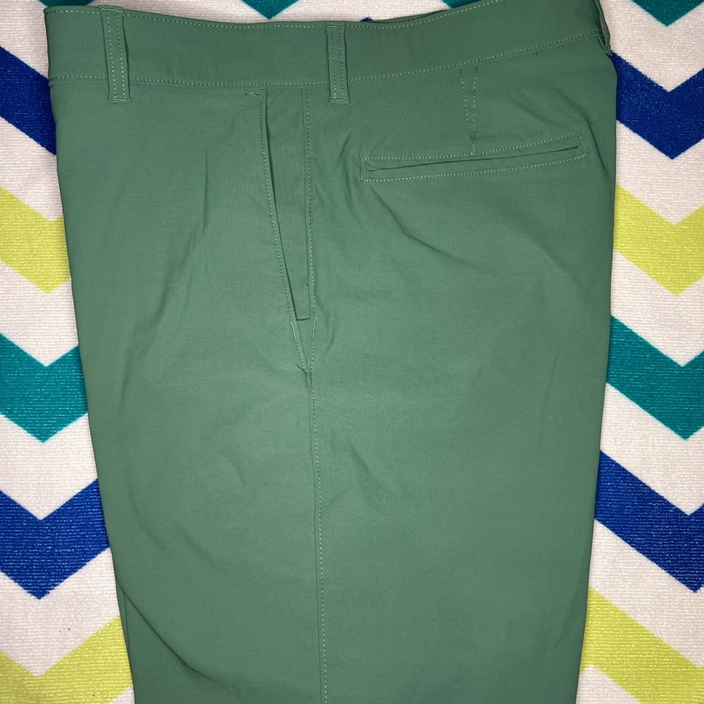 The North Face Green Flat Front Shorts #34 - Picture 3 of 6